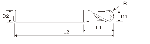 Fresa de extremo redondo EMB06 (larga longitud)