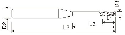 Fresa de extremo cuadrado de 2 filos EMB11 (micro-grano)