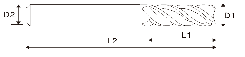 Fresa de extremo cuadrado de 4 filos EMD02